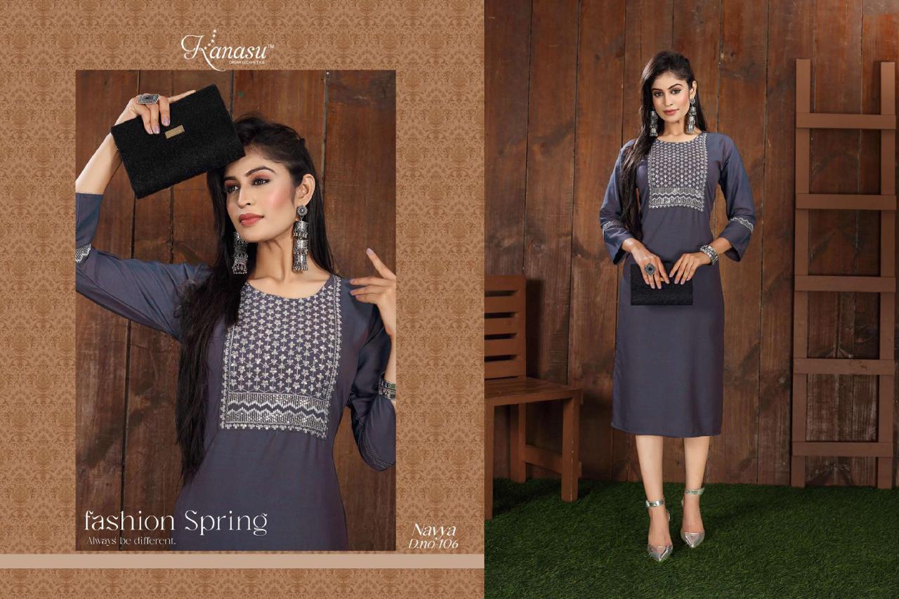 Navya By Kanasu 101-108 Designer Kurtis Catalog